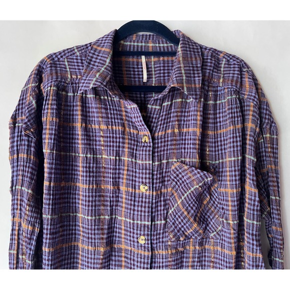 FREE PEOPLE BREAK MY STRIDE BUTTONDOWN TOP - PURPLE
PLAID Womens Size Small - Picture 4 of 11